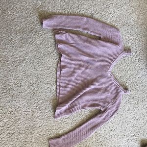 Winter sweater with open shoulders.